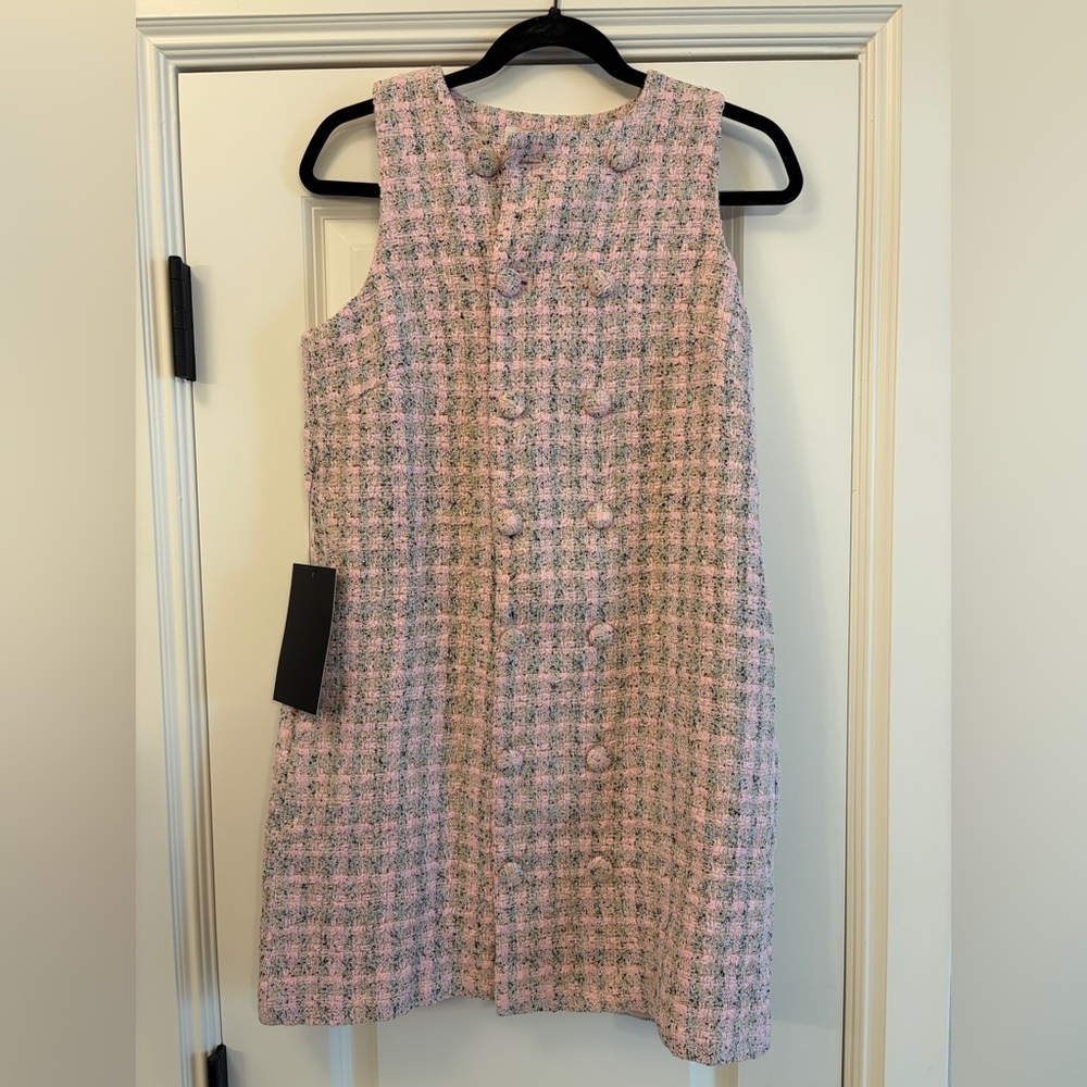 Pomander Place Pink and Gray Tweed Dress